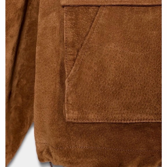 ZARA 100% LEATHER BOMBER JACKET - Picture 10 of 11